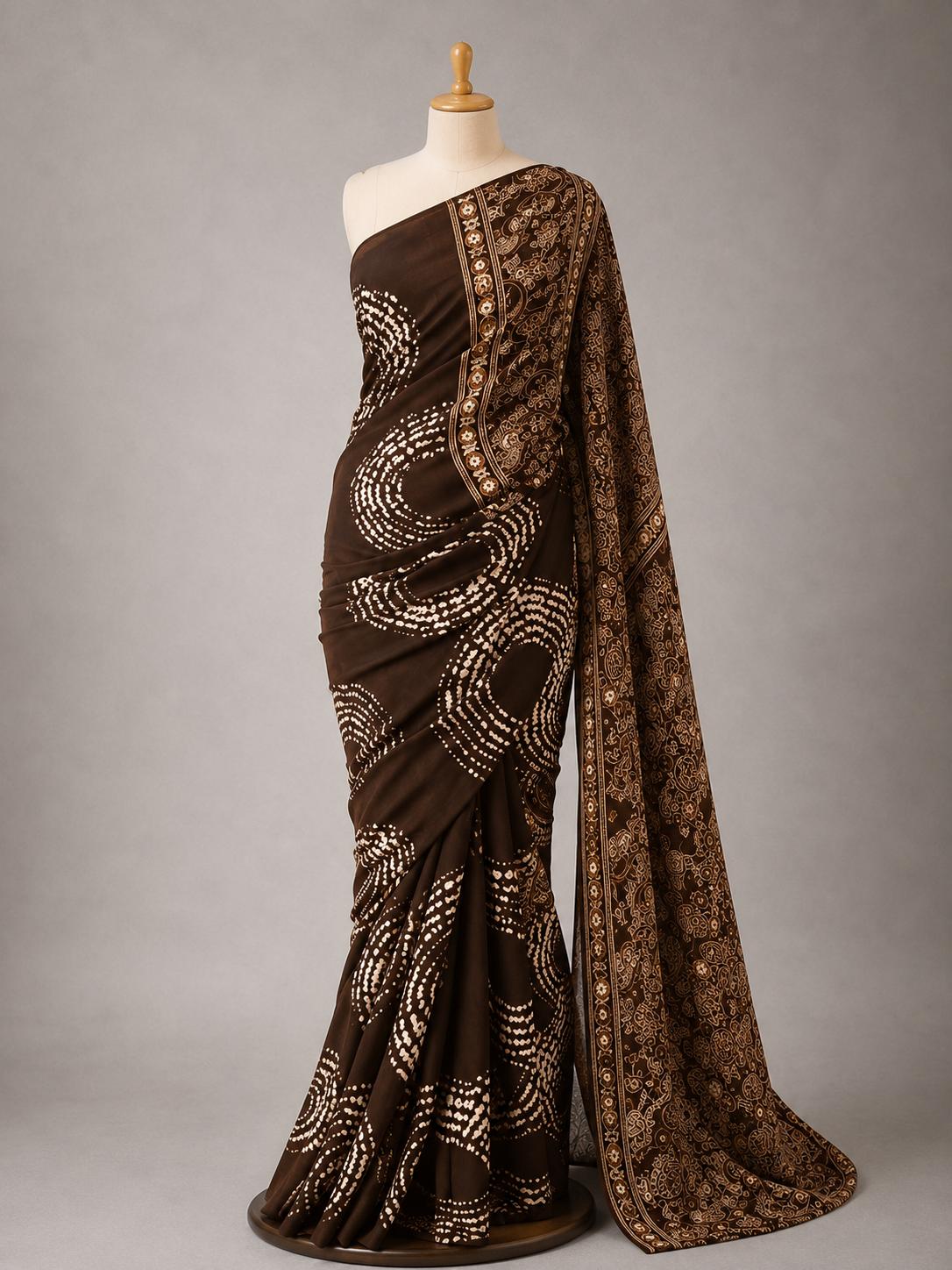 Palashika Luxe Crepe Abstract Design Saree