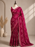Palashika Luxe Soft Gorgette Bandni Print Saree - Daily Ethnic Wear