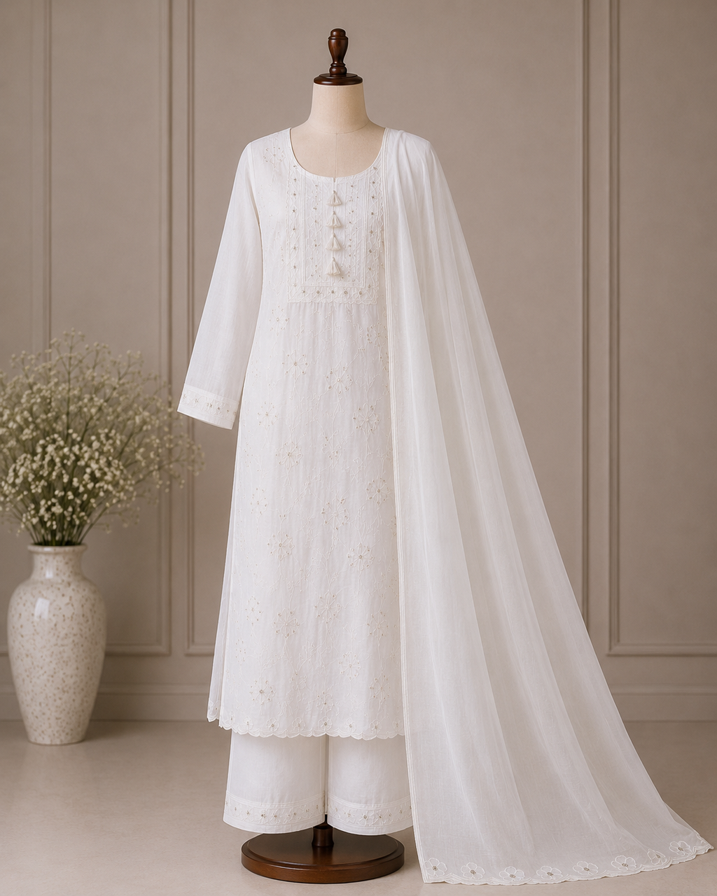 Palashika Luxe Delicate Floral Thread Embroidery With Subtle Embellishments Suit