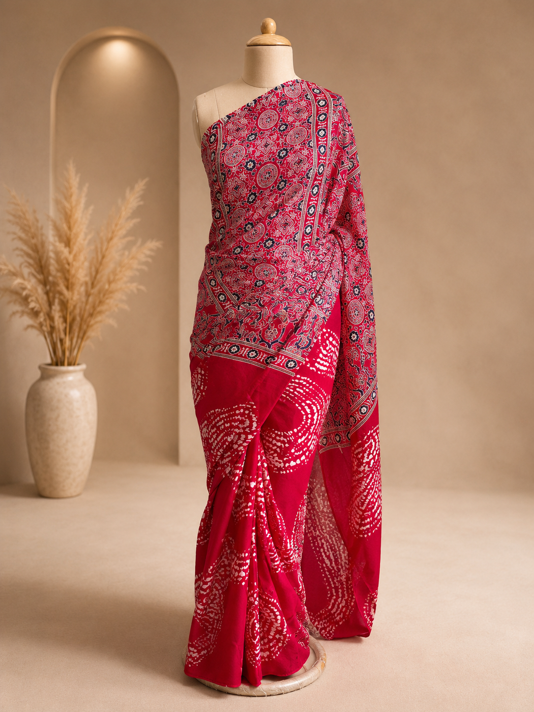 Palashika Luxe Crepe Abstract Design Saree