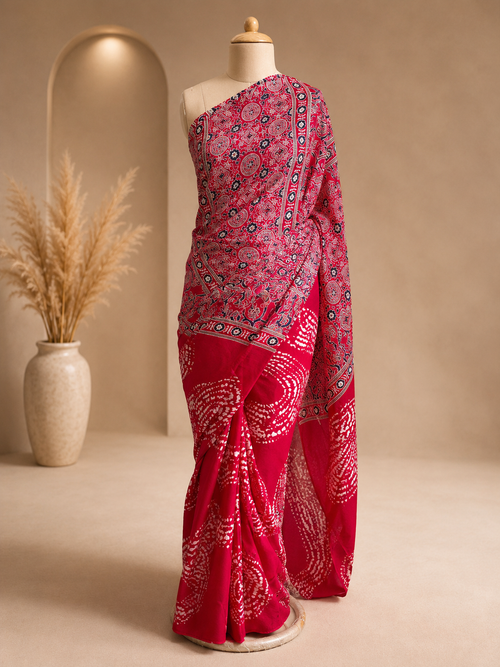 Palashika Luxe Crepe Abstract Design Saree