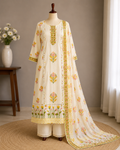 Palashika Luxe Floral Print With Embroidered  Suit