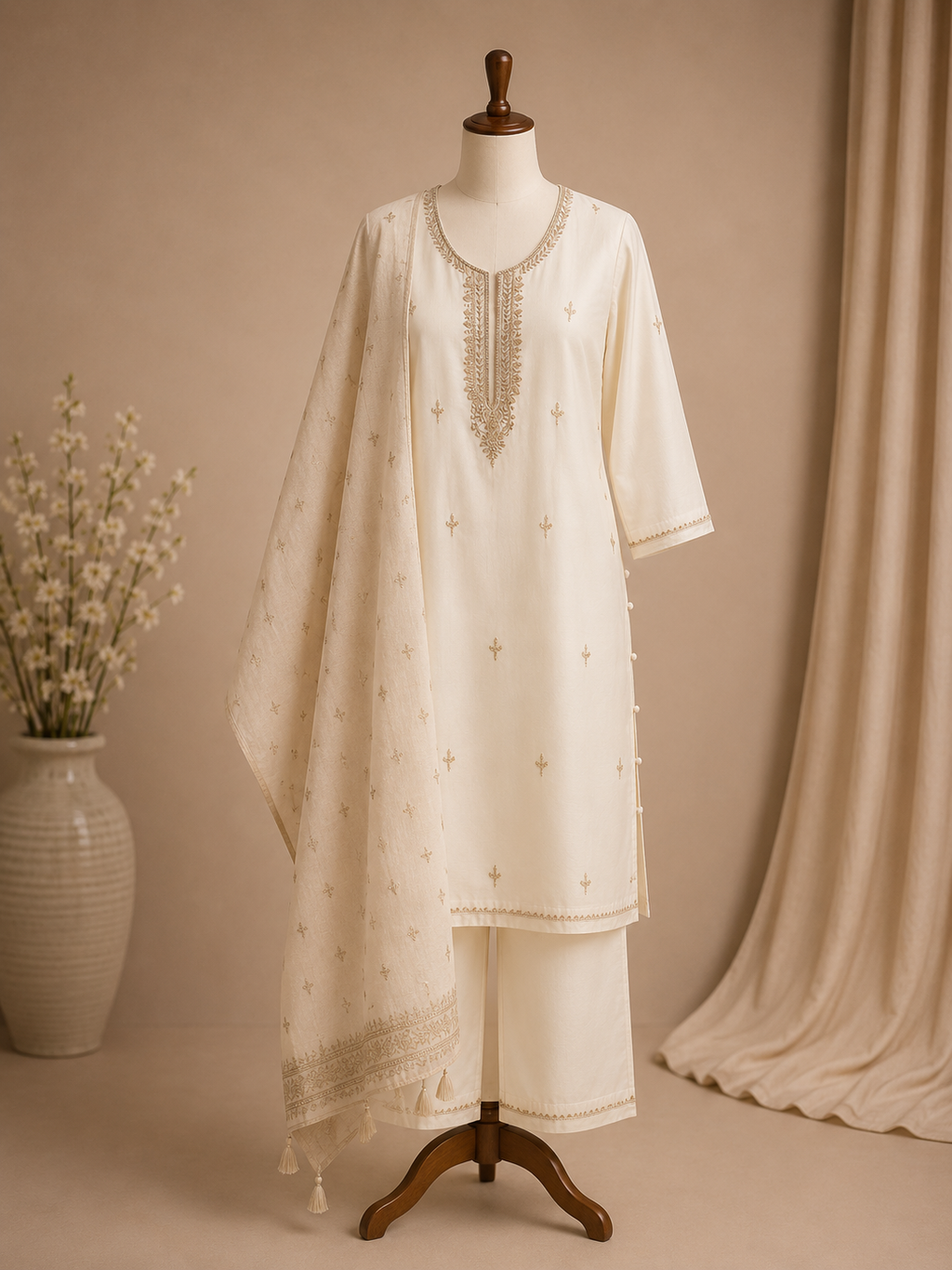Palashika Luxe Golden Embriodery And Stone Work Suit
