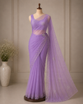 Palashika Luxe ORZANGA Silver Sequin Cut Dana Bead Embroidery Saree