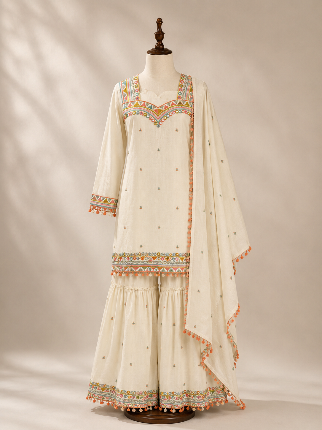 Palashika Luxe Mirror Work With Multicolor Embroidery Suit