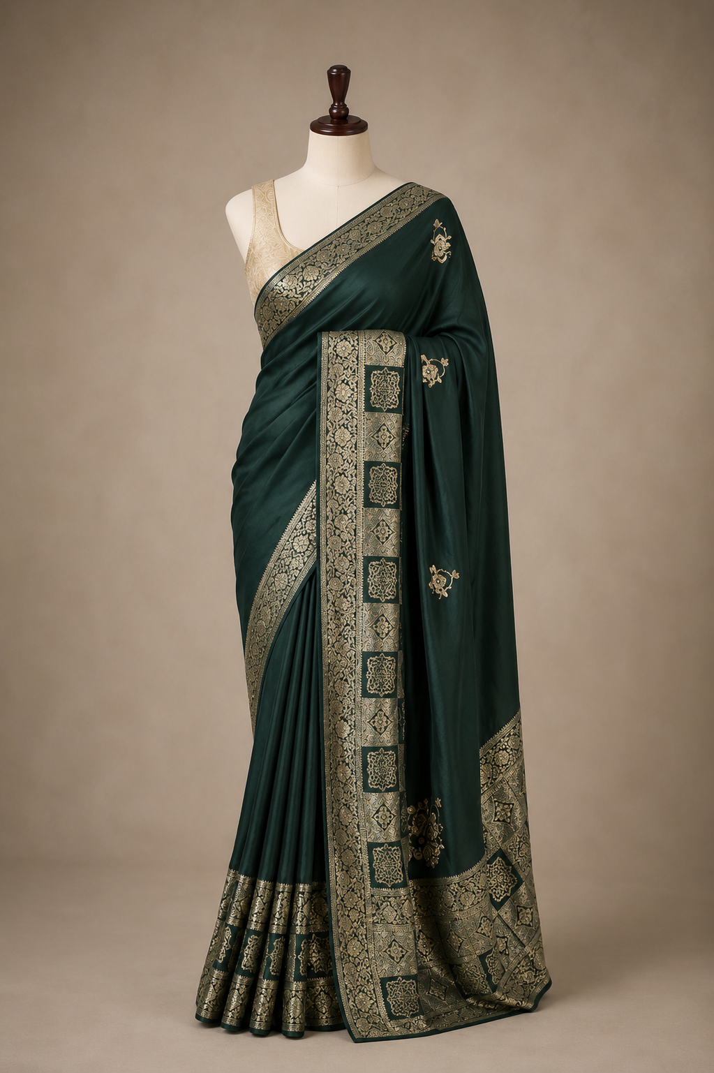 Palashika Luxe Bright Soft Satin Organza Silk Blend Finish Saree - Festive Wear
