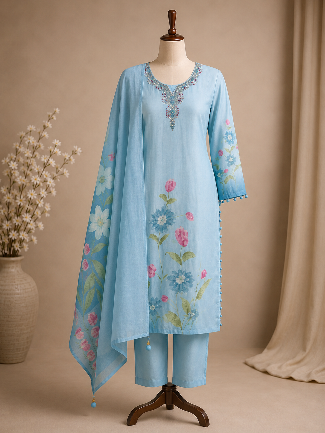 Palashika Luxe Small Mirror Style Embellishments Sequin Work  Suit