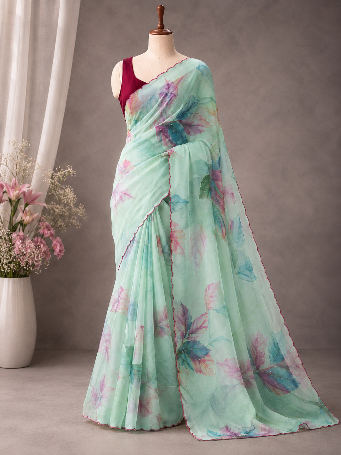 Palashika Luxe Soft Gorgette Saree - Day Brunch