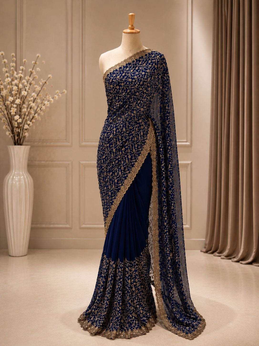 Palashika Luxe Soft Gorgette Saree - Cocktail Parties