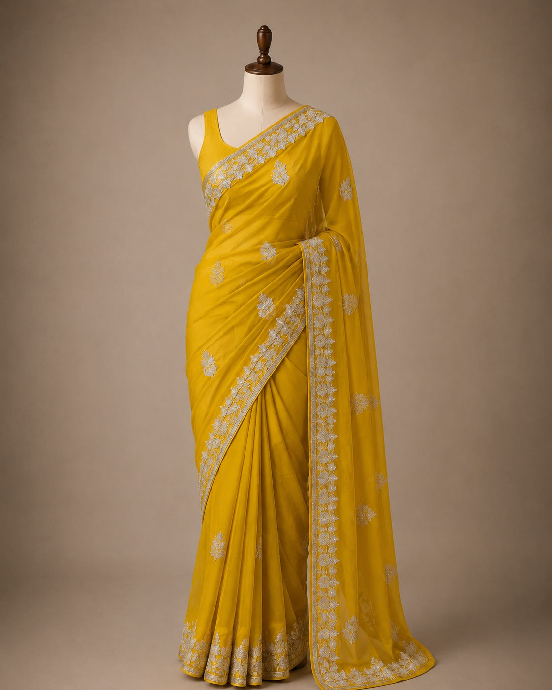 Palashika Luxe Soft Chinnon Zari Border Saree