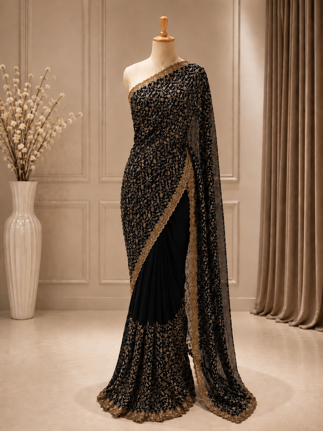 Palashika Luxe Soft Gorgette Saree - Cocktail Parties