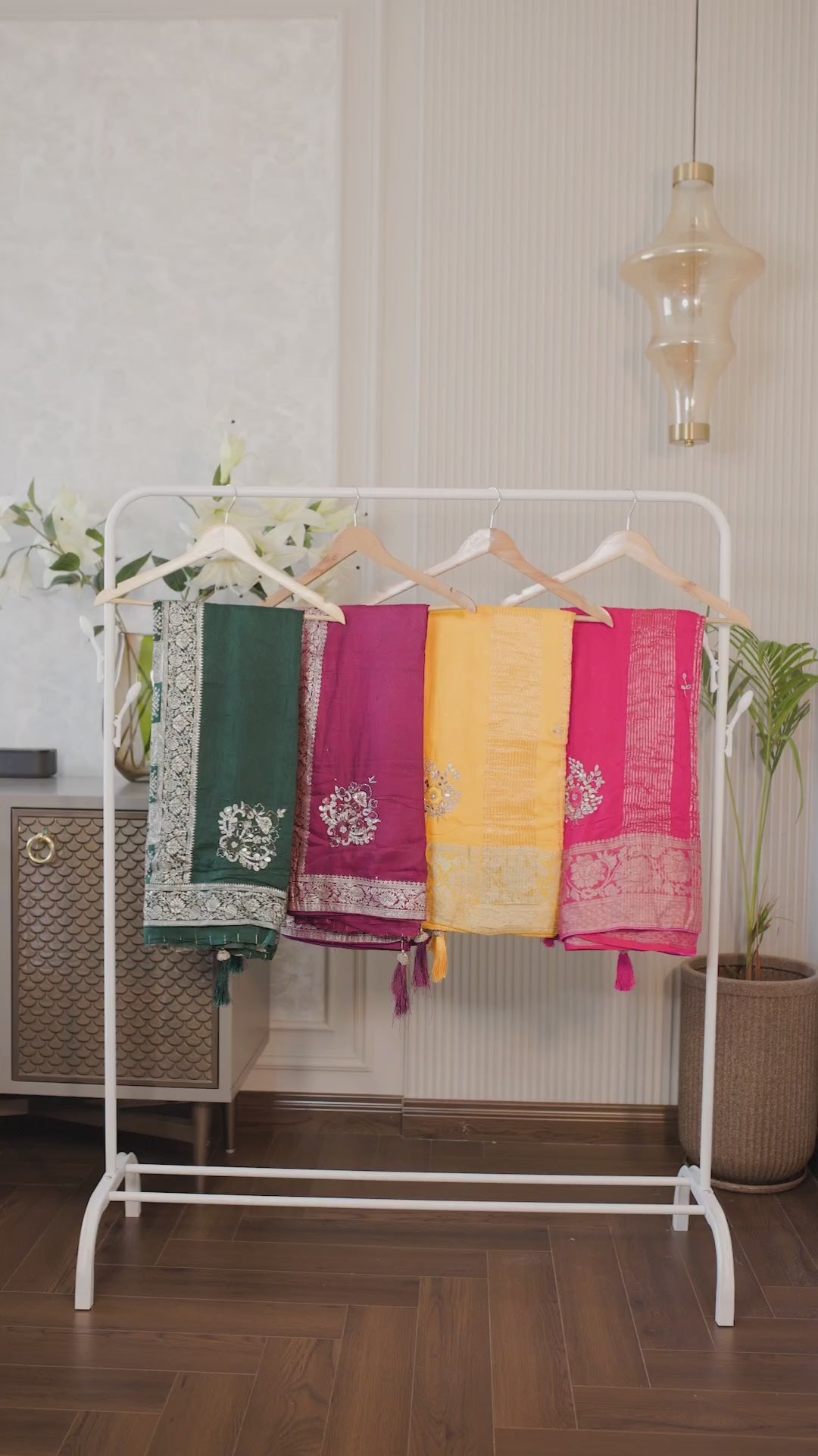 Palashika Luxe Bright Soft Satin Organza Silk Blend Finish Saree - Festive Wear