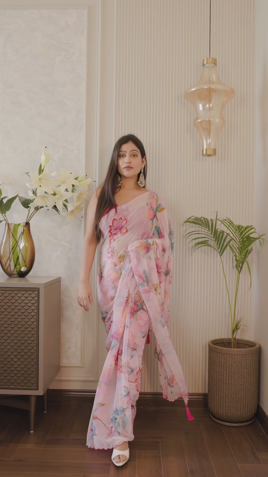 Palashika Luxe Soft Gorgette Saree - Day Brunch